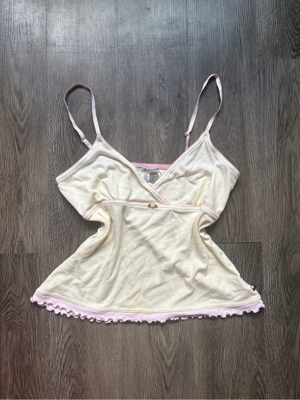 Tommy Hilfiger Cream Pink Lace Cami | L